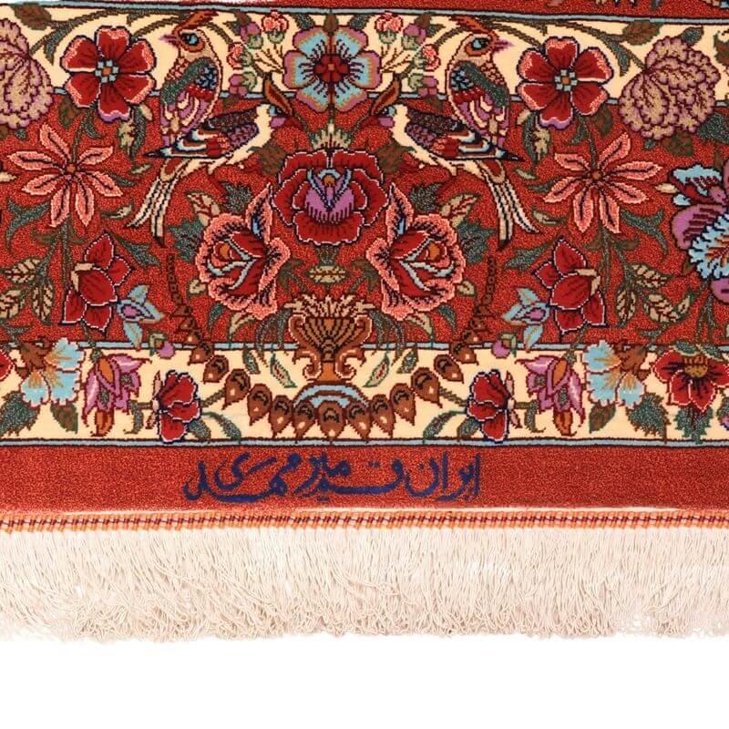 ペルシャ絨毯／ホセイン工房 158×105cm イラン産 手織り  シルク100％ ラグ  ラグマット（FN-70346）の画像