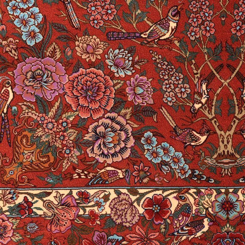 ペルシャ絨毯／ホセイン工房 158×105cm イラン産 手織り  シルク100％ ラグ  ラグマット（FN-70346）の画像