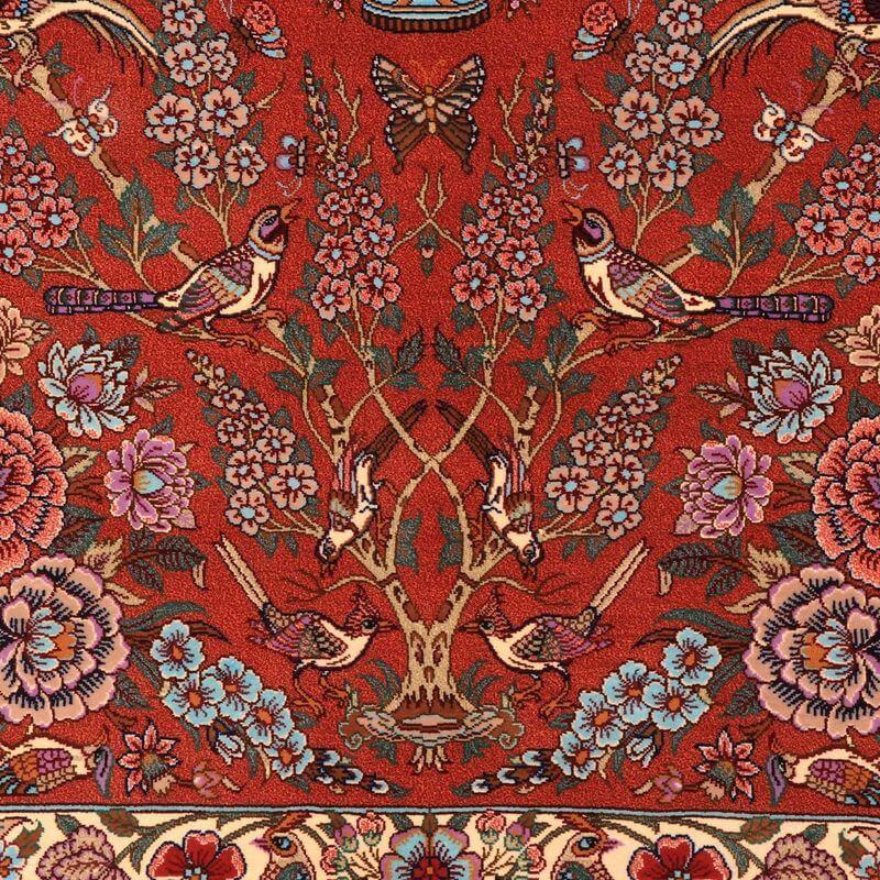 ペルシャ絨毯／ホセイン工房 158×105cm イラン産 手織り  シルク100％ ラグ  ラグマット（FN-70346）の画像