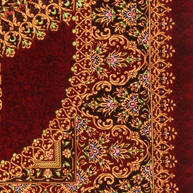 ペルシャ絨毯／ムーサビ工房 148×98cm イラン産 手織り  シルク100％ ラグ  ラグマット（FN-70347）の画像
