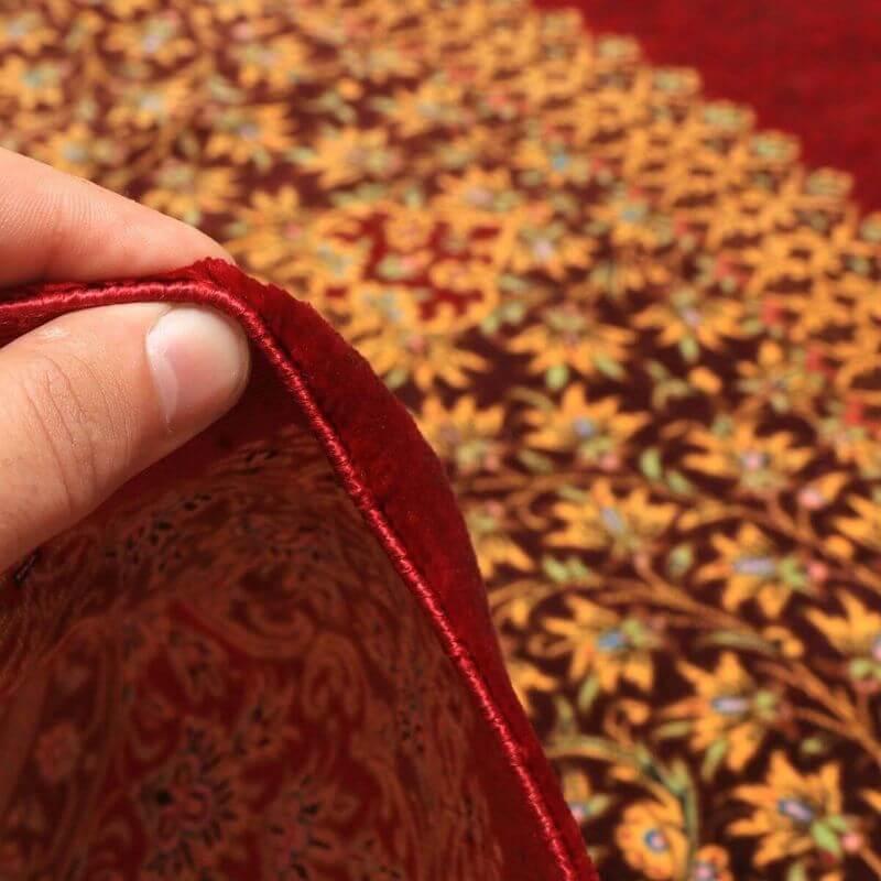 ペルシャ絨毯／ムーサビ工房 148×98cm イラン産 手織り  シルク100％ ラグ  ラグマット（FN-70347）の画像