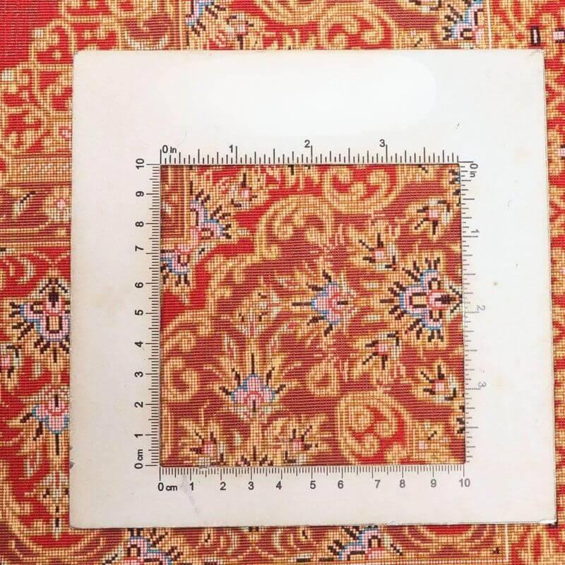ペルシャ絨毯／ムーサビ工房 148×98cm イラン産 手織り  シルク100％ ラグ  ラグマット（FN-70347）の画像