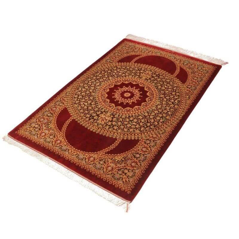 ペルシャ絨毯／ムーサビ工房 148×98cm イラン産 手織り  シルク100％ ラグ  ラグマット（FN-70347）の画像
