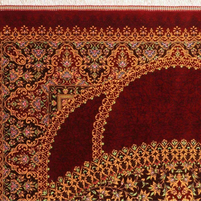ペルシャ絨毯／ムーサビ工房 148×98cm イラン産 手織り  シルク100％ ラグ  ラグマット（FN-70347）の画像