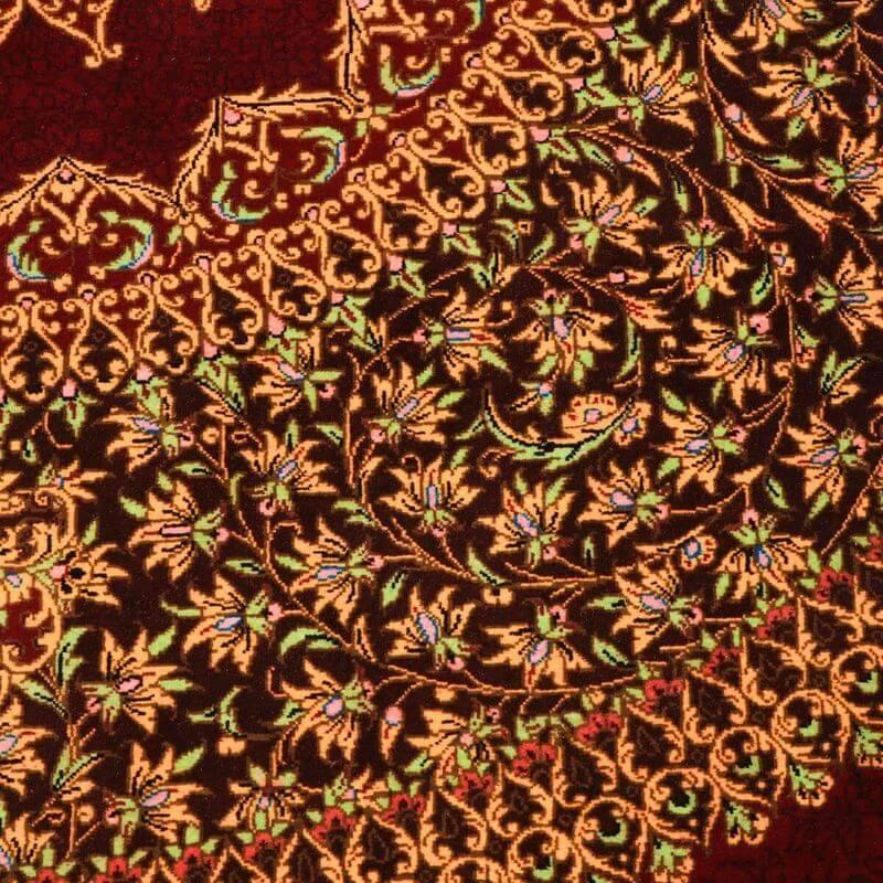 ペルシャ絨毯／ムーサビ工房 148×98cm イラン産 手織り  シルク100％ ラグ  ラグマット（FN-70347）の画像