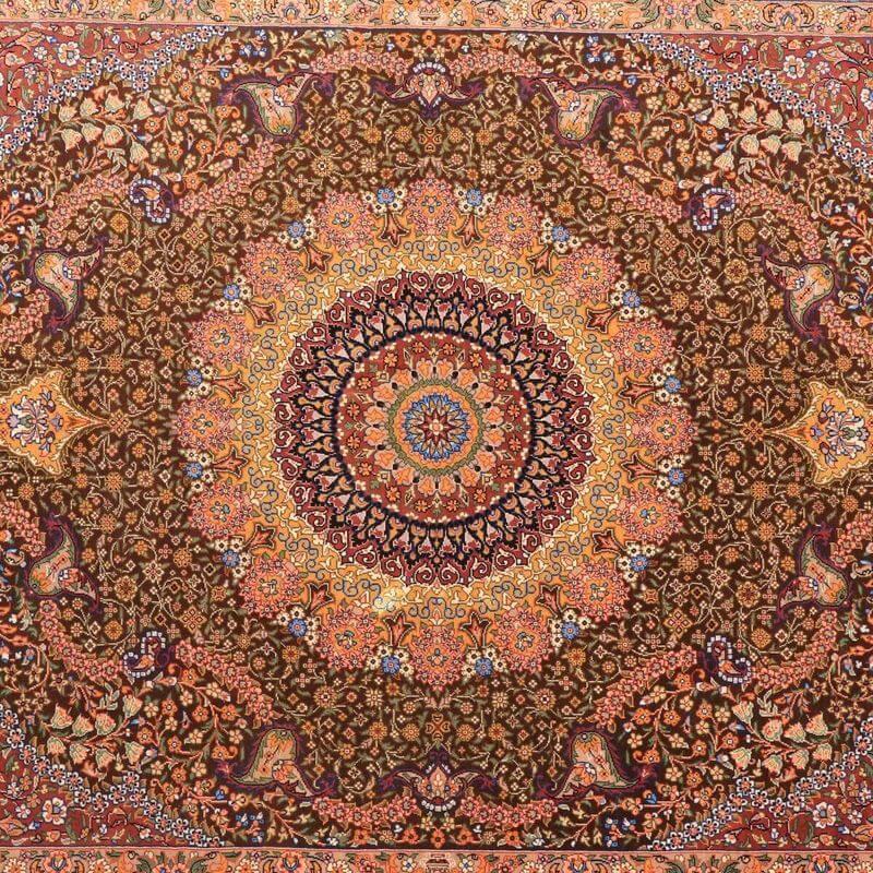 ペルシャ絨毯／モハンマド・ヘイラト作 ナンバー59 152×100cm イラン産 手織り  シルク100％ ラグ  ラグマット（FN-70348）の画像