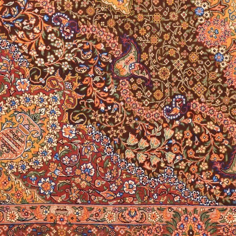 ペルシャ絨毯／モハンマド・ヘイラト作 ナンバー59 152×100cm イラン産 手織り  シルク100％ ラグ  ラグマット（FN-70348）の画像