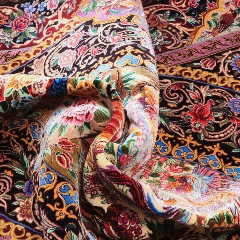 ペルシャ絨毯／モハンマディ 148×100cm イラン産 手織り  シルク100％ ラグ  ラグマット（FN-70349）の画像