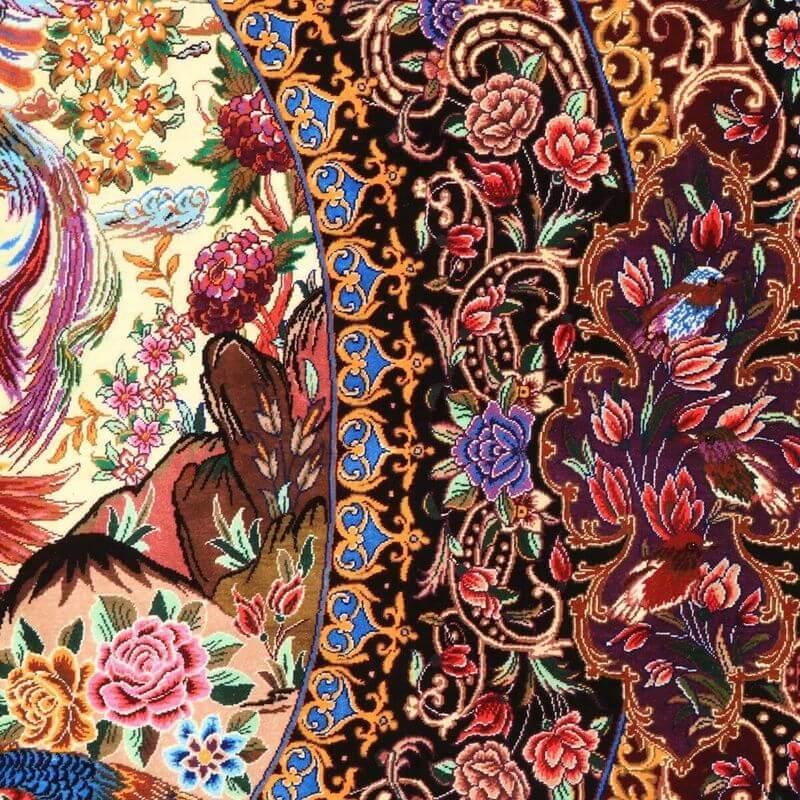 ペルシャ絨毯／モハンマディ 148×100cm イラン産 手織り  シルク100％ ラグ  ラグマット（FN-70349）の画像