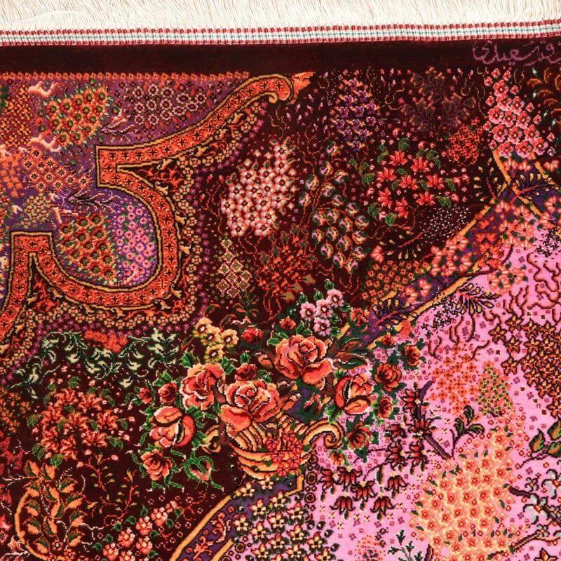 ペルシャ絨毯／サイーディー作 154×99cm イラン産 手織り  シルク100％ ラグ  ラグマット（FN-70351）の画像
