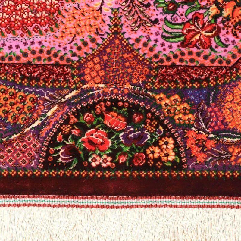 ペルシャ絨毯／サイーディー作 154×99cm イラン産 手織り  シルク100％ ラグ  ラグマット（FN-70351）の画像