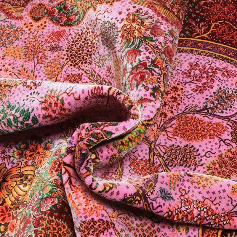 ペルシャ絨毯／サイーディー作 154×99cm イラン産 手織り  シルク100％ ラグ  ラグマット（FN-70351）の画像