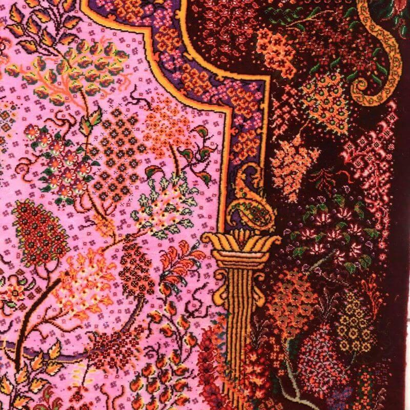 ペルシャ絨毯／サイーディー作 154×99cm イラン産 手織り  シルク100％ ラグ  ラグマット（FN-70351）の画像