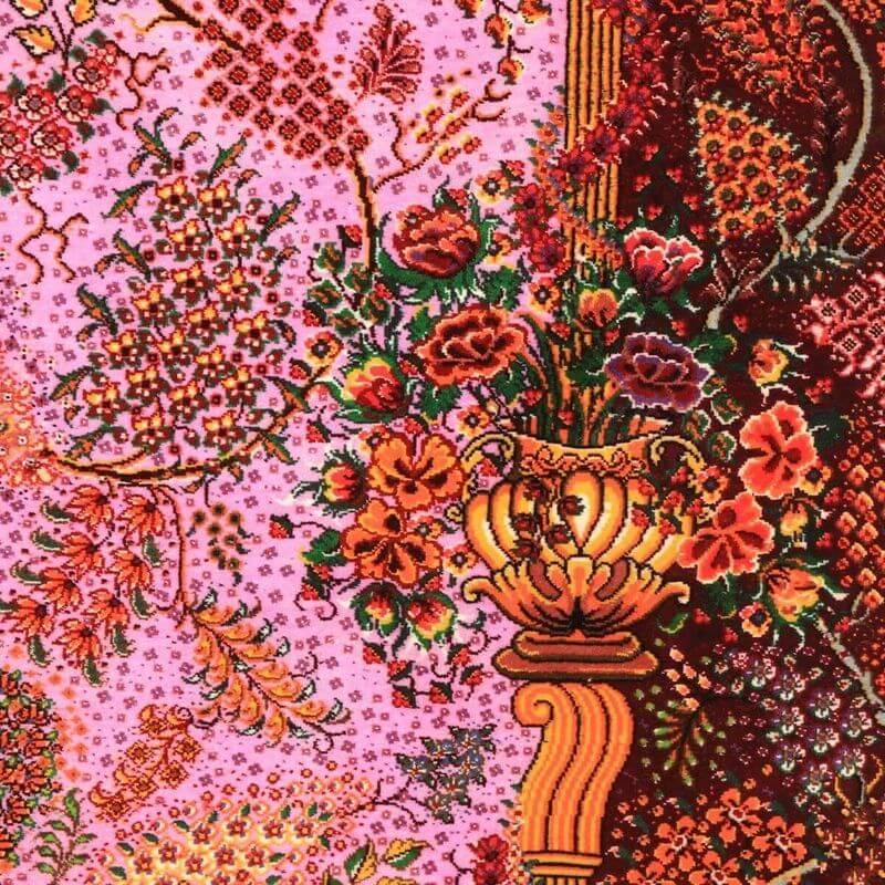ペルシャ絨毯／サイーディー作 154×99cm イラン産 手織り  シルク100％ ラグ  ラグマット（FN-70351）の画像