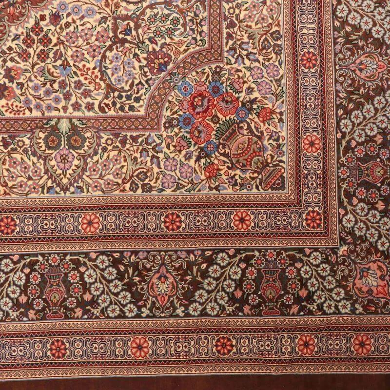 ペルシャ絨毯／ヌーリ工房 151×101cm イラン産 手織り  シルク100％ ラグ  ラグマット（FN-70352）の画像
