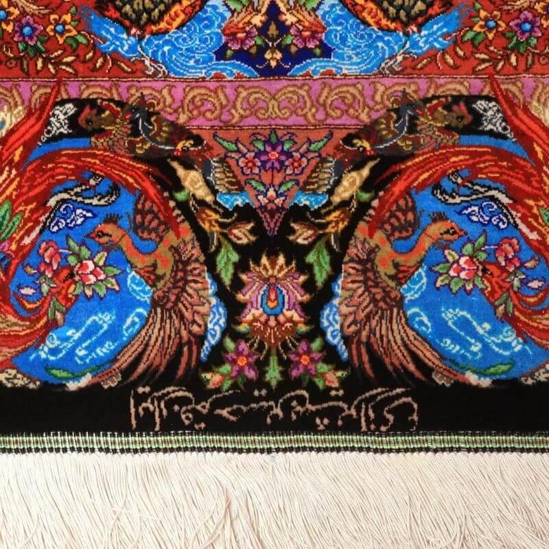 ペルシャ絨毯／ホセイン・シーラーズィー作 152×100cm イラン産 手織り  シルク100％ ラグ  ラグマット（FN-70353）の画像