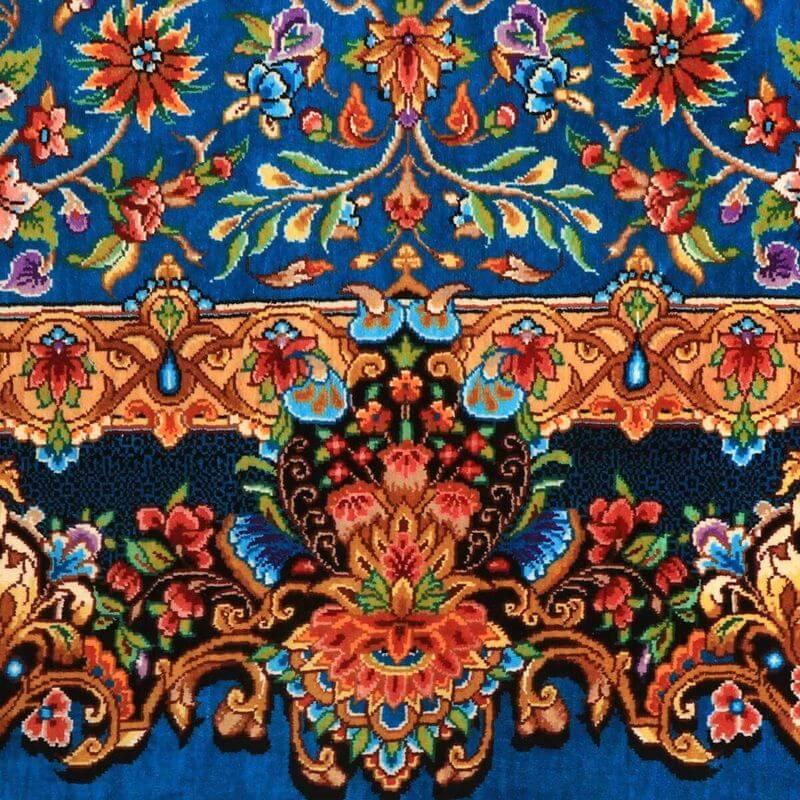 ペルシャ絨毯／メフルバフ工房 150×98cm イラン産 手織り  シルク100％ ラグ  ラグマット（FN-70354）の画像