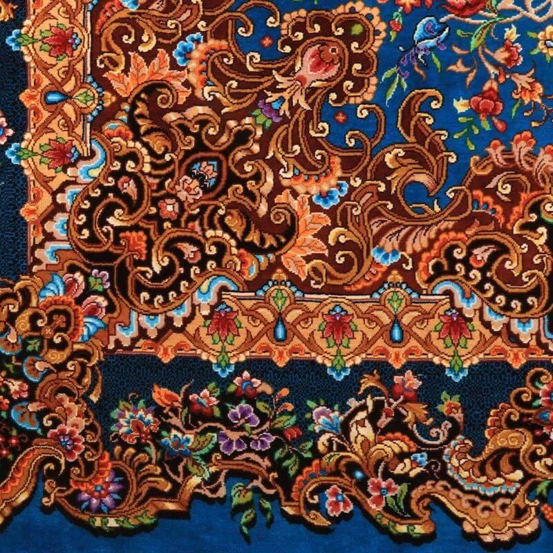 ペルシャ絨毯／メフルバフ工房 150×98cm イラン産 手織り  シルク100％ ラグ  ラグマット（FN-70354）の画像