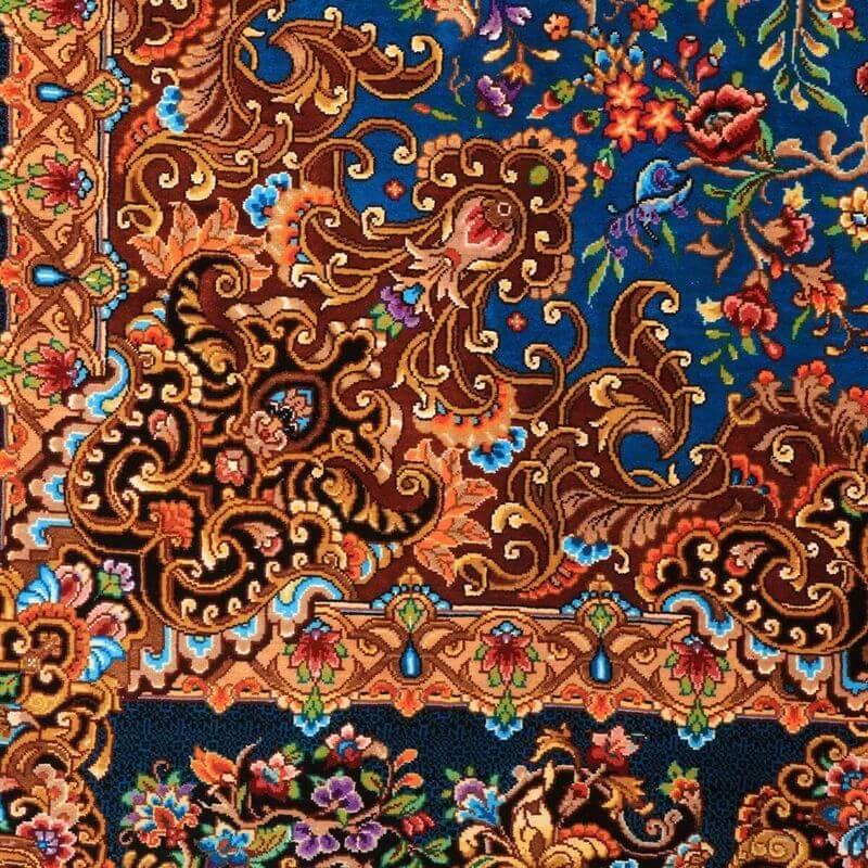 ペルシャ絨毯／メフルバフ工房 150×98cm イラン産 手織り  シルク100％ ラグ  ラグマット（FN-70354）の画像