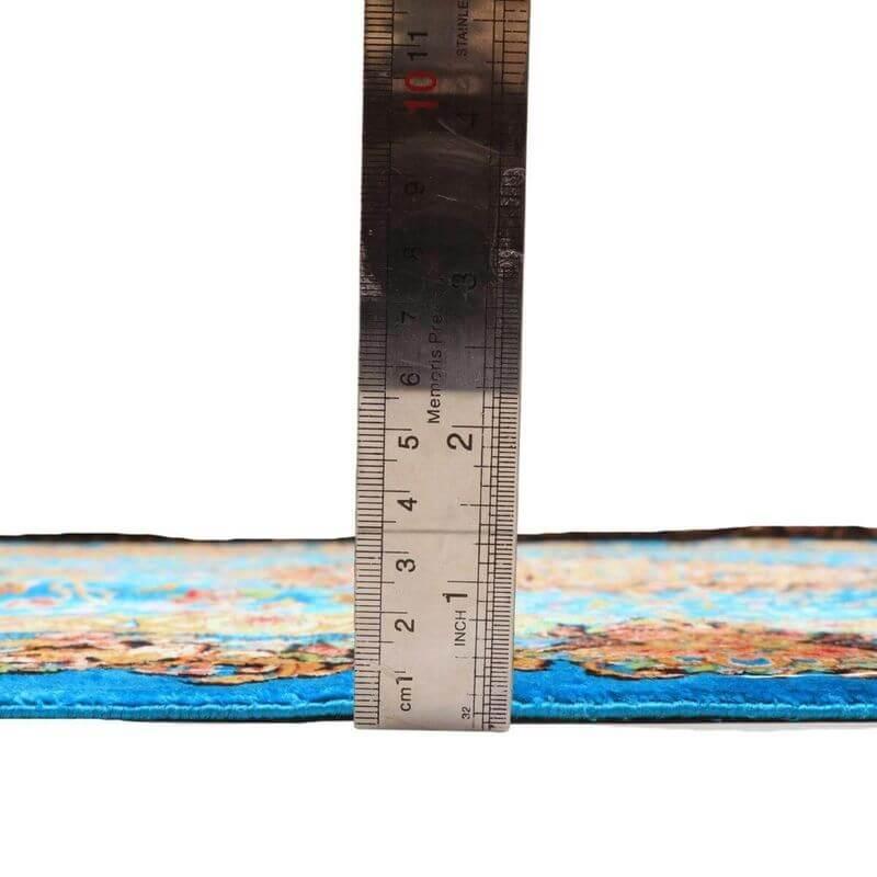 ペルシャ絨毯／メフルバフ工房 150×98cm イラン産 手織り  シルク100％ ラグ  ラグマット（FN-70354）の画像