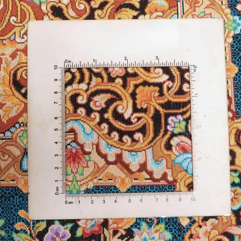 ペルシャ絨毯／メフルバフ工房 150×98cm イラン産 手織り  シルク100％ ラグ  ラグマット（FN-70354）の画像