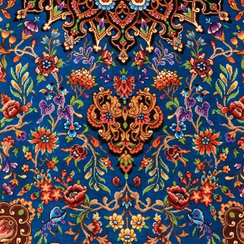 ペルシャ絨毯／メフルバフ工房 150×98cm イラン産 手織り  シルク100％ ラグ  ラグマット（FN-70354）の画像