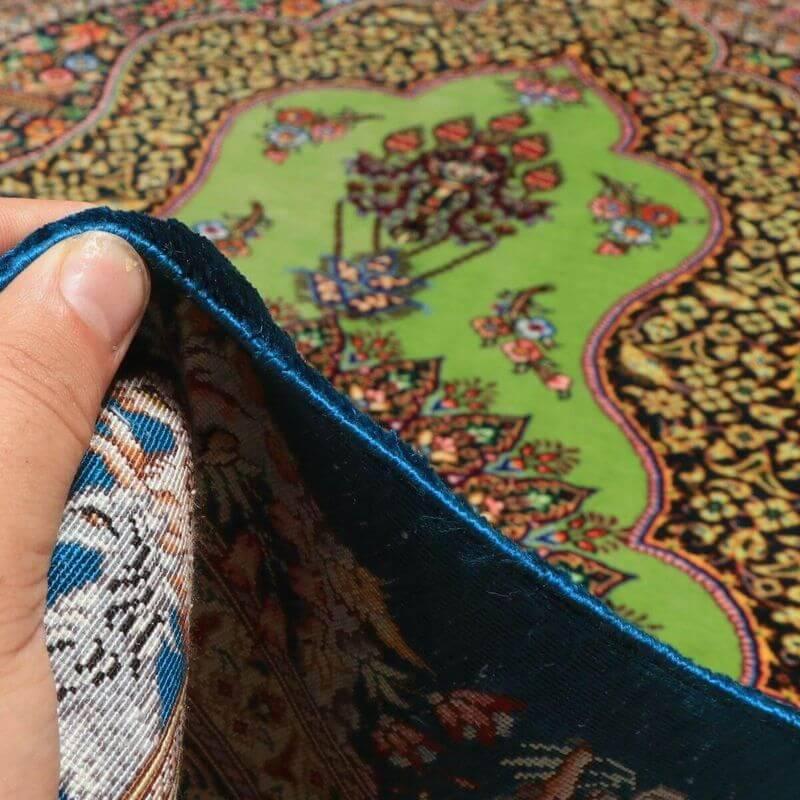 ペルシャ絨毯／ジャムシーディー工房 148×101cm イラン産 手織り  シルク100％ ラグ  ラグマット（FN-70355）の画像