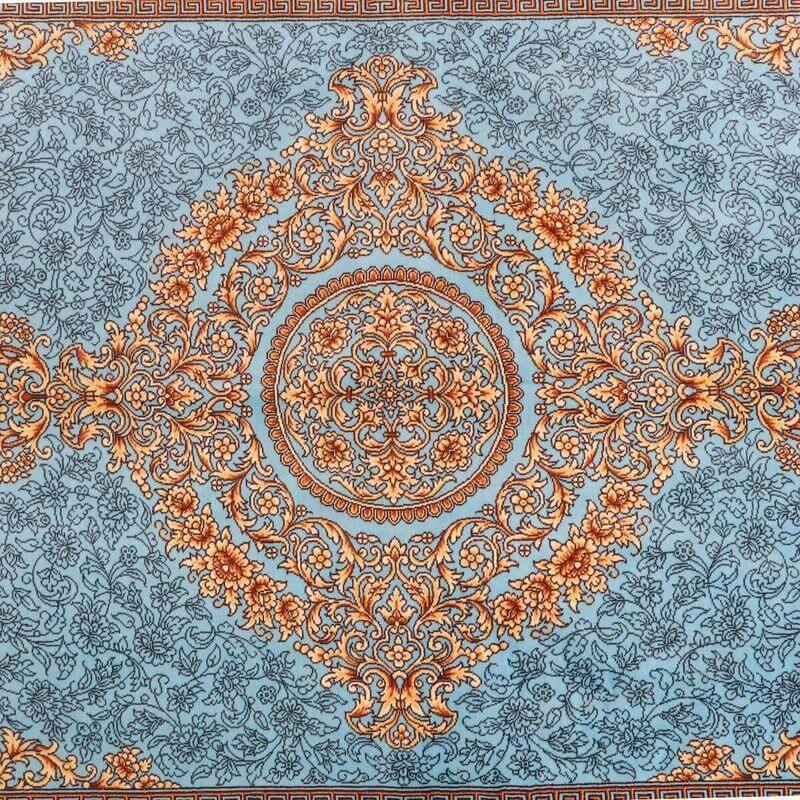 ペルシャ絨毯／ヌーリ工房 158×102cm イラン産 手織り  シルク100％ ラグ  ラグマット（FN-70356）の画像