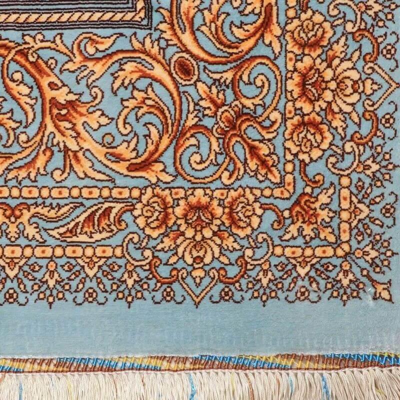 ペルシャ絨毯／ヌーリ工房 158×102cm イラン産 手織り  シルク100％ ラグ  ラグマット（FN-70356）の画像