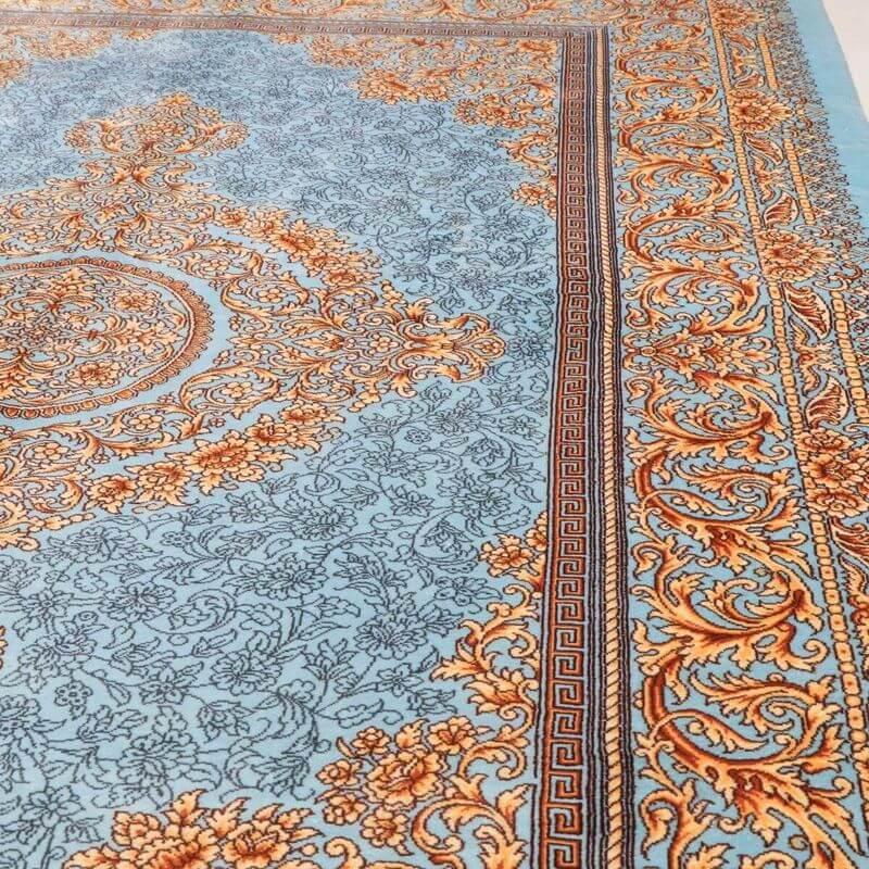 ペルシャ絨毯／ヌーリ工房 158×102cm イラン産 手織り  シルク100％ ラグ  ラグマット（FN-70356）の画像