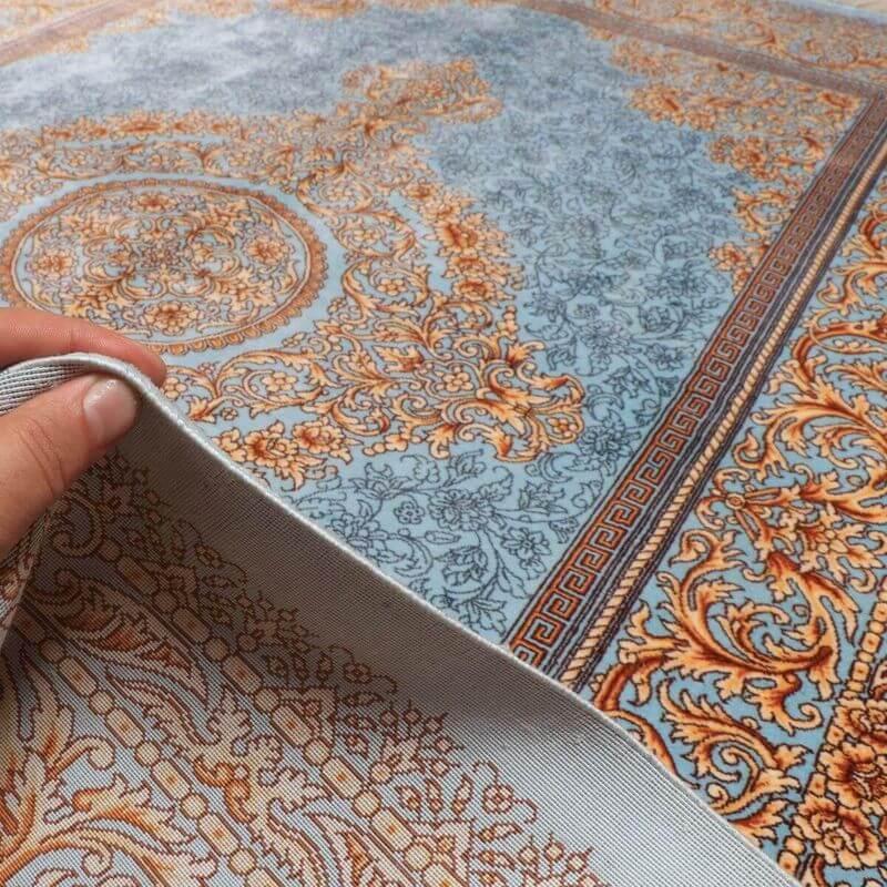 ペルシャ絨毯／ヌーリ工房 158×102cm イラン産 手織り  シルク100％ ラグ  ラグマット（FN-70356）の画像