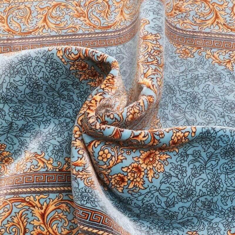 ペルシャ絨毯／ヌーリ工房 158×102cm イラン産 手織り  シルク100％ ラグ  ラグマット（FN-70356）の画像