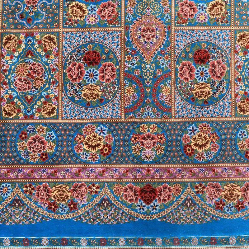 ペルシャ絨毯／エスファハーニヤン工房 128番 154×100cm イラン産 手織り  シルク100％ ラグ  ラグマット（FN-70357）の画像