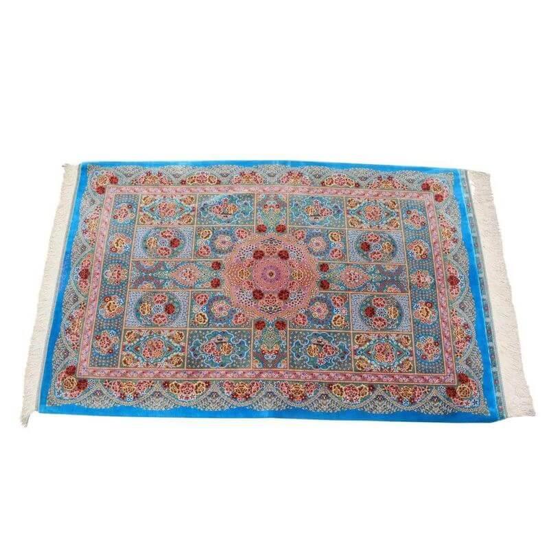 ペルシャ絨毯／エスファハーニヤン工房 128番 154×100cm イラン産 手織り  シルク100％ ラグ  ラグマット（FN-70357）の画像