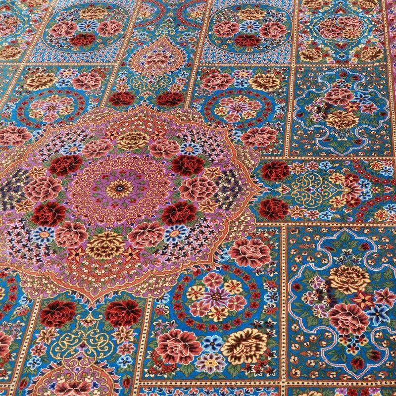ペルシャ絨毯／エスファハーニヤン工房 128番 154×100cm イラン産 手織り  シルク100％ ラグ  ラグマット（FN-70357）の画像