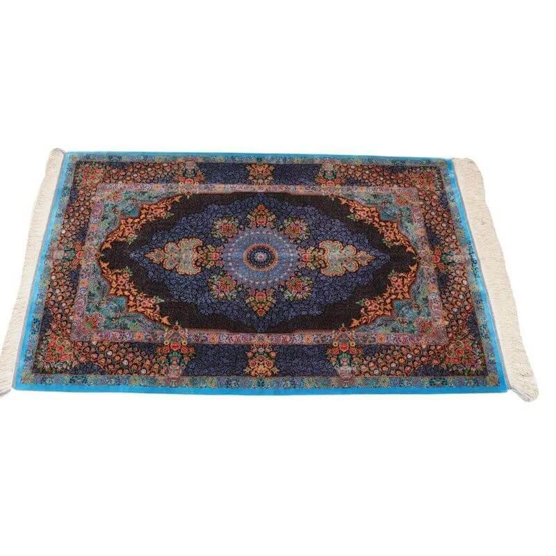 ペルシャ絨毯／エスファハーニヤン工房 128番 155×99cm イラン産 手織り  シルク100％ ラグ  ラグマット（FN-70358）の画像