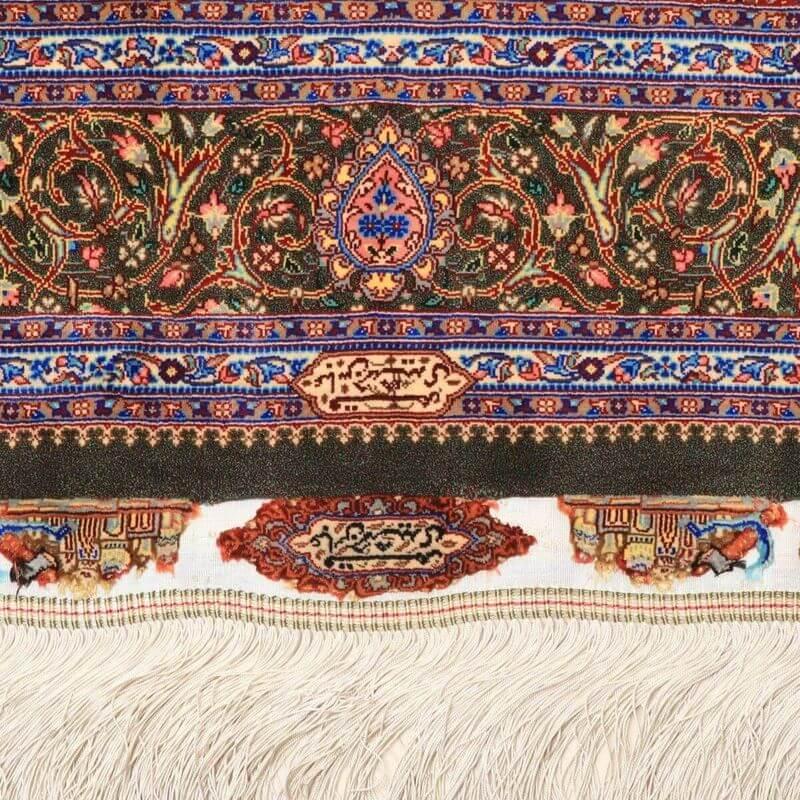 ペルシャ絨毯／ジャムシーディー工房 154×102cm イラン産 手織り  シルク100％ ラグ  ラグマット（FN-70359）の画像