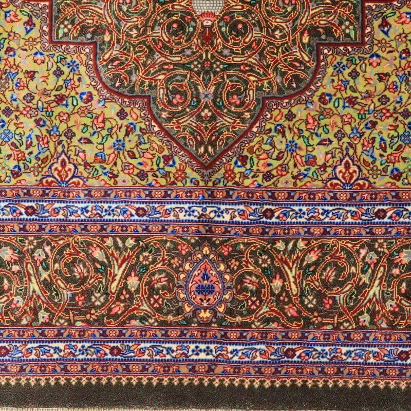 ペルシャ絨毯／ジャムシーディー工房 154×102cm イラン産 手織り  シルク100％ ラグ  ラグマット（FN-70359）の画像