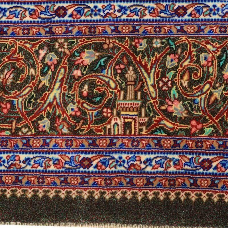 ペルシャ絨毯／ジャムシーディー工房 154×102cm イラン産 手織り  シルク100％ ラグ  ラグマット（FN-70359）の画像