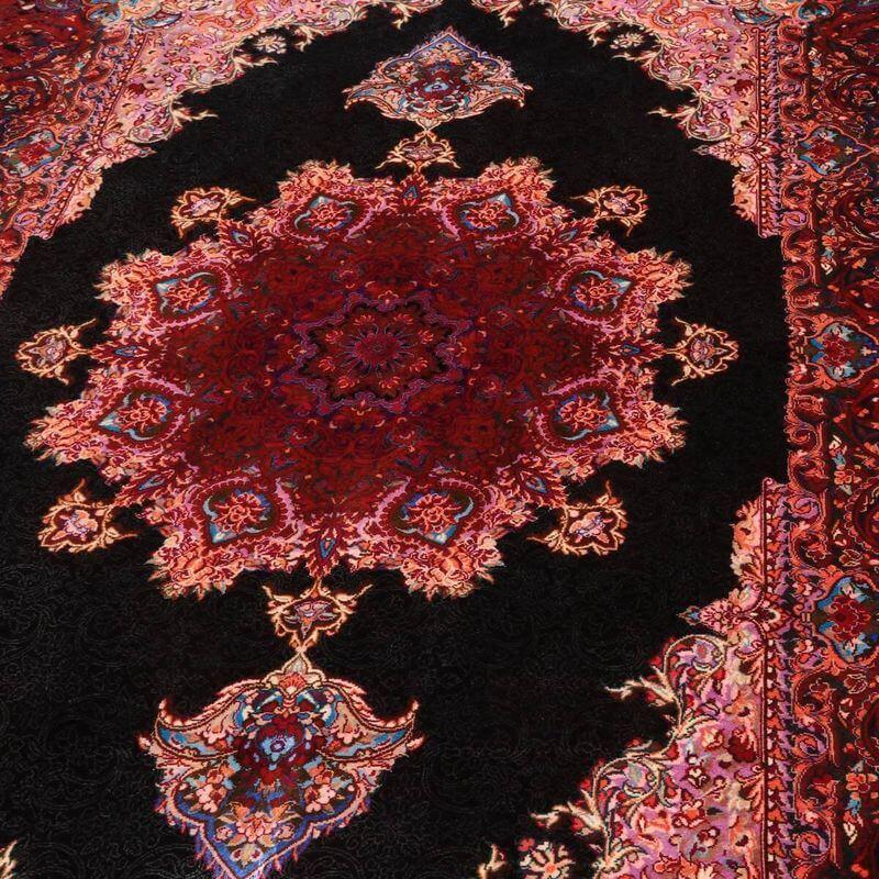 ペルシャ絨毯／イラン・クム ファルシュ 146×98cm イラン産 手織り  シルク100％ ラグ  ラグマット（FN-70360）の画像