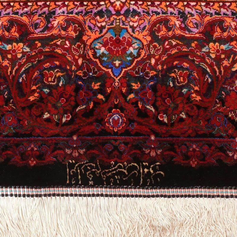 ペルシャ絨毯／イラン・クム ファルシュ 146×98cm イラン産 手織り  シルク100％ ラグ  ラグマット（FN-70360）の画像