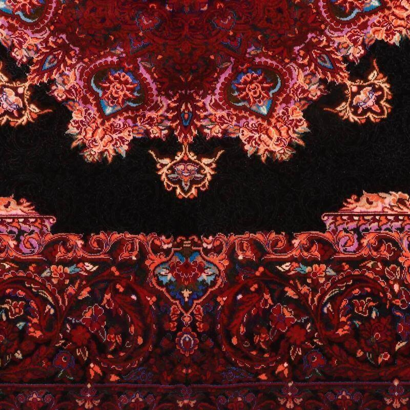 ペルシャ絨毯／イラン・クム ファルシュ 146×98cm イラン産 手織り  シルク100％ ラグ  ラグマット（FN-70360）の画像