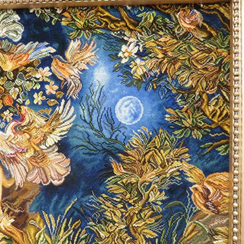 ペルシャ絨毯 イラン・タブリーズ絵画 150×110cm(額縁込) 手織り 絵画