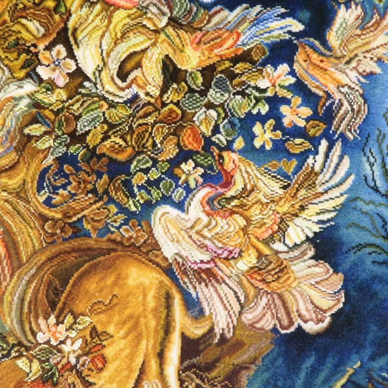 ペルシャ絨毯 イラン・タブリーズ絵画 150×110cm(額縁込) 手織り 絵画