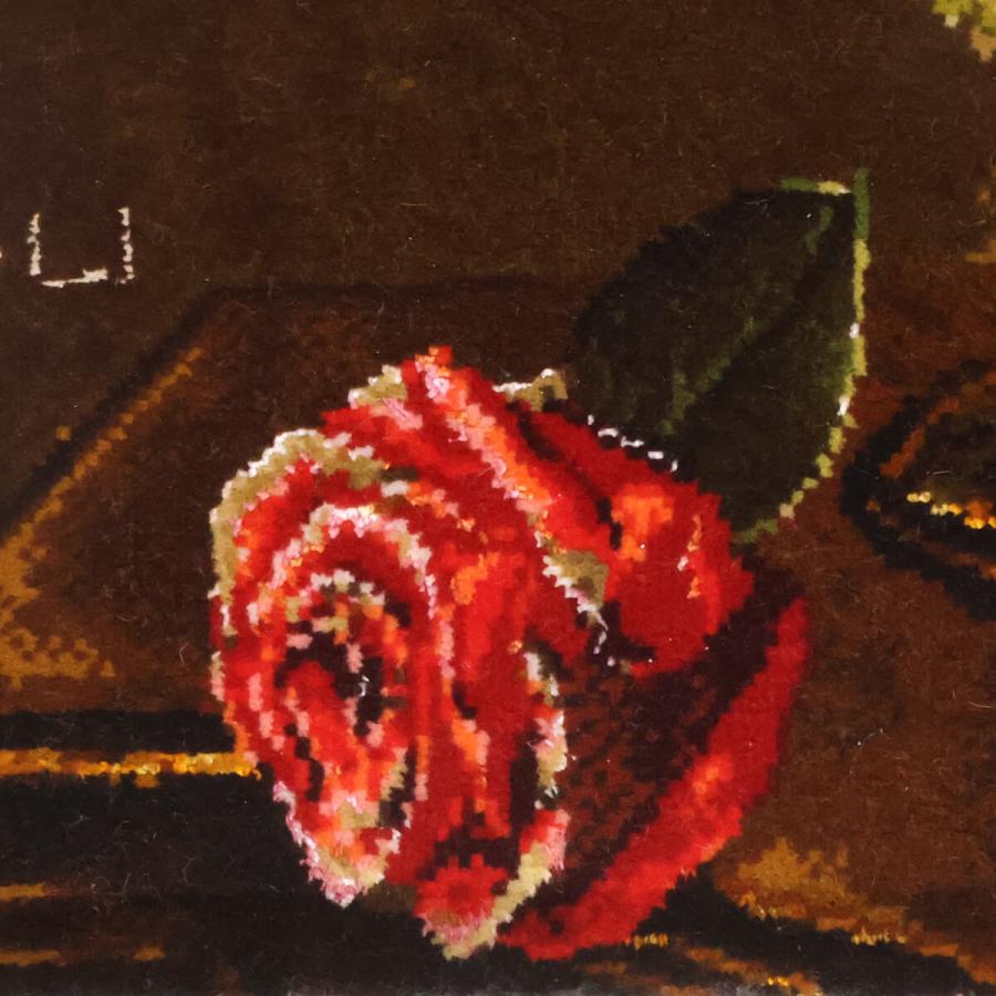 ペルシャ絨毯／タブリーズ 80×61cm イラン産 手織り リビング ウール