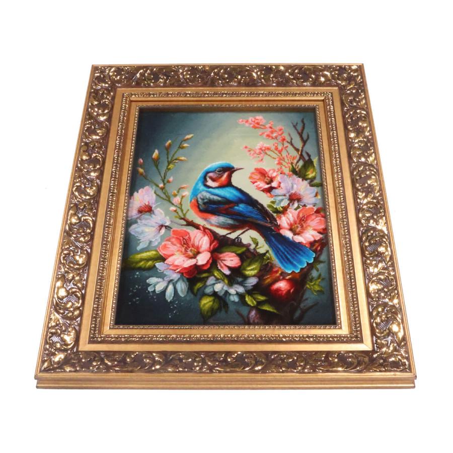 ペルシャ絨毯／タブリーズ 90×71cm イラン産 手織り リビング ウール