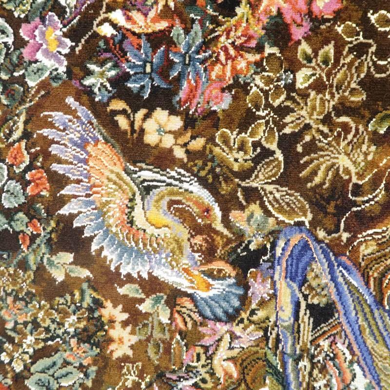 ペルシャ絨毯 イラン・タブリーズ絵画 125×92cm(額縁込) 手織り 絵画