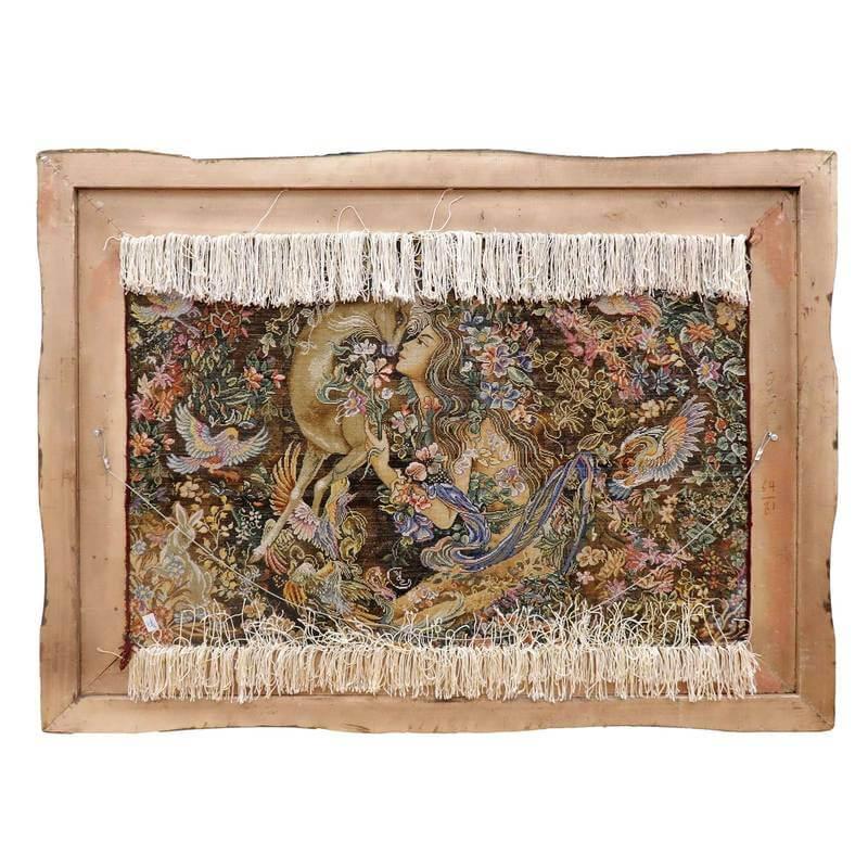 ペルシャ絨毯 イラン・タブリーズ絵画 125×92cm(額縁込) 手織り ペルシャ絨毯 イラン・タブリーズ絵画 125×92cm(額縁込) 手織り