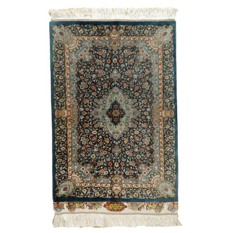 ペルシャ絨毯 イラン じゅうたん・クム産 シルク 100% 93×60cm ペルシャ絨毯 イラン じゅうたん・クム産 シルク 100% 93×60cm