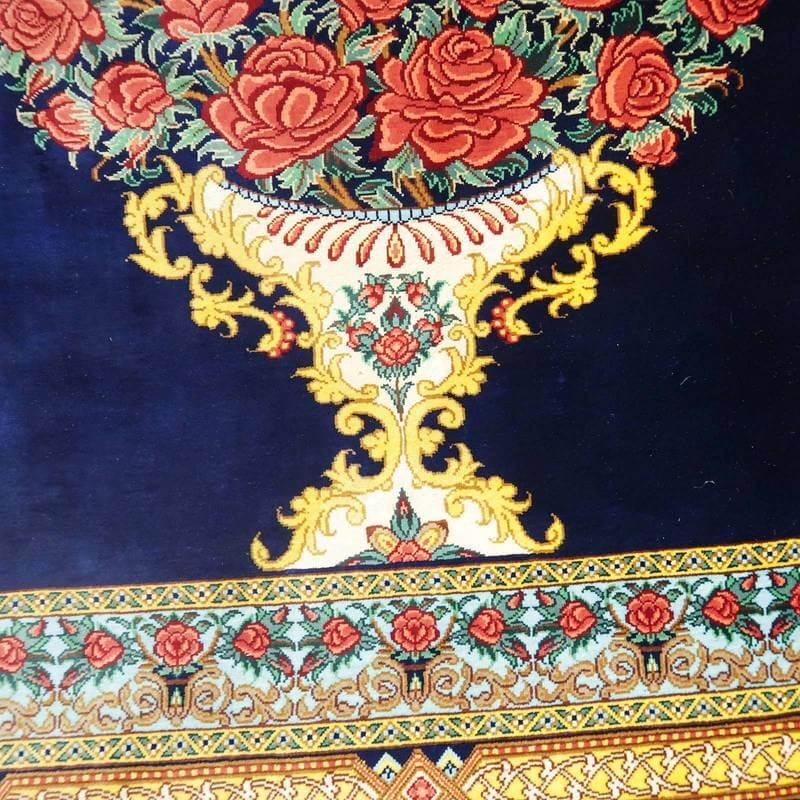 ペルシャ絨毯 イラン じゅうたん・クム産 シルク 100％ 102×65cm